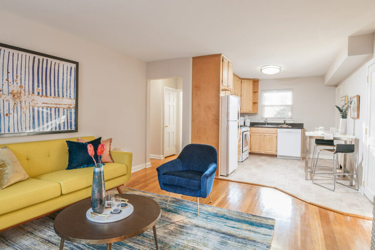 The Metropolitan Collingswood - Apartment interior living room and kitchen